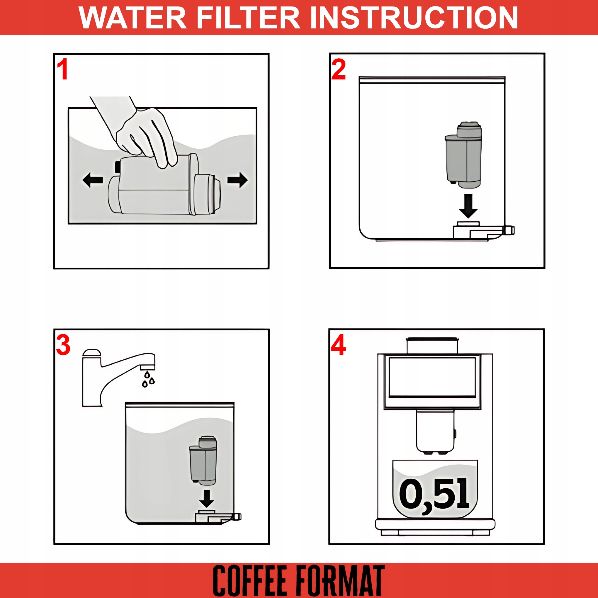 Coffee Format CF-01 Filtr do ekspresu do kawy zamiennik Brita INTENZA Rodzaj filtr do wody