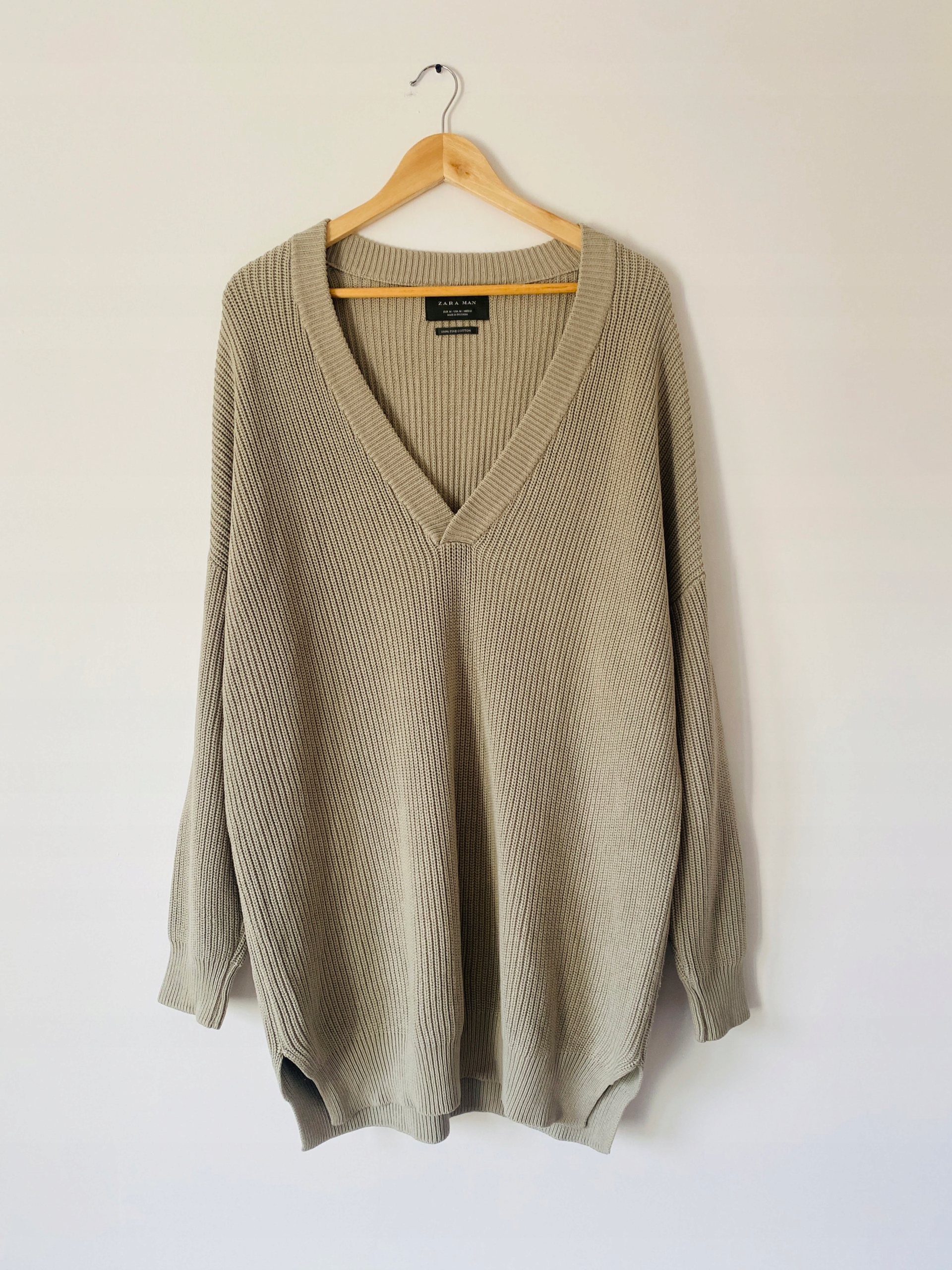 Sweter Zara Man M luźny krój 100% bawełna