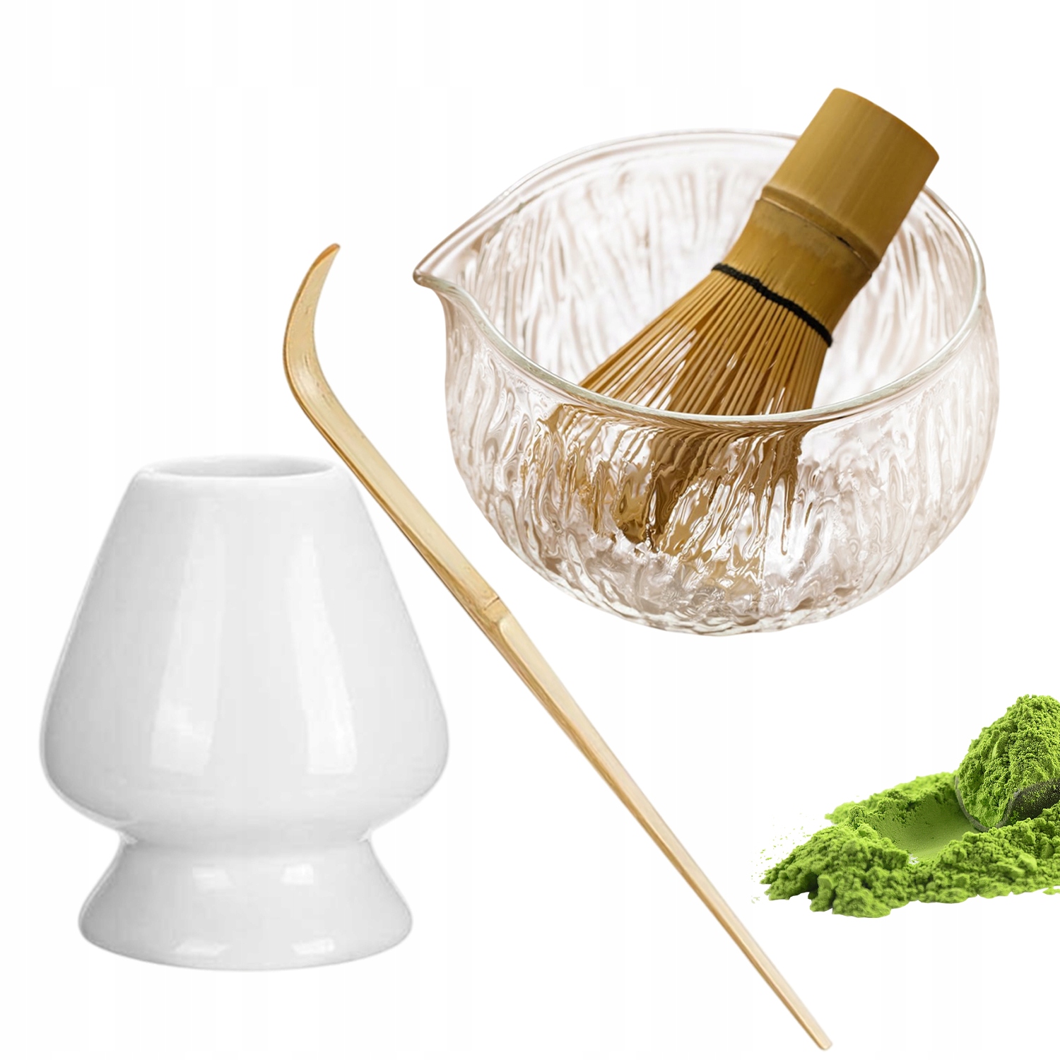 Levně Sada na přípravu čaje Matcha Everyday s Čaj , Šálek , stojánkem a lžičkou