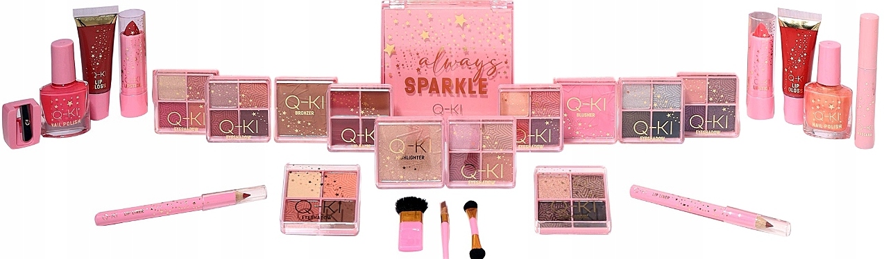Адвент-календарь Q-ki 24 Days Of Beauty, косметика для макияжа: палетки теней, румяна, тушь, кисти — фото 4