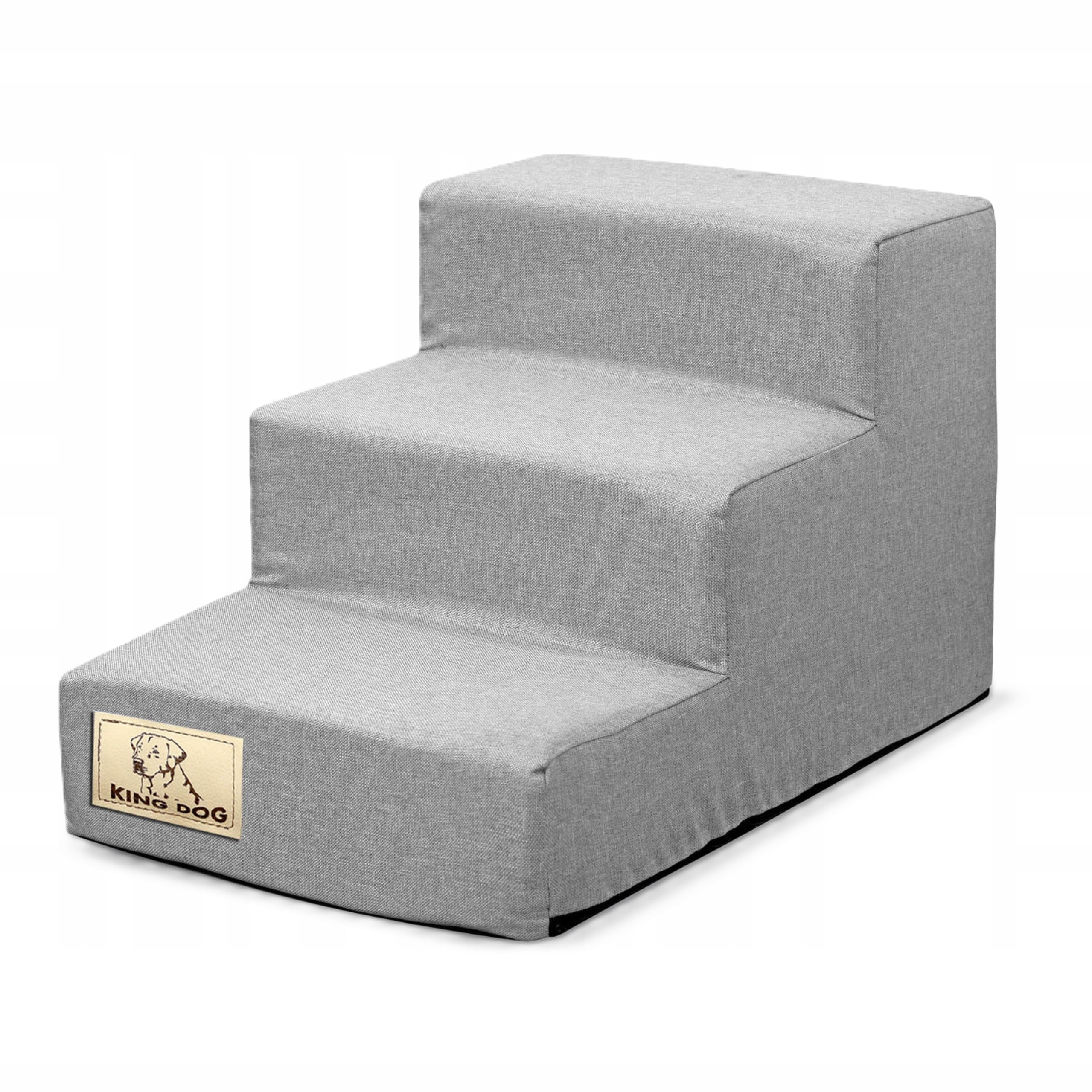 Levně Schody Pro Psa 3 Stupně Rozebíratelné Protiskluzové Len Šedé 45x30x30cm