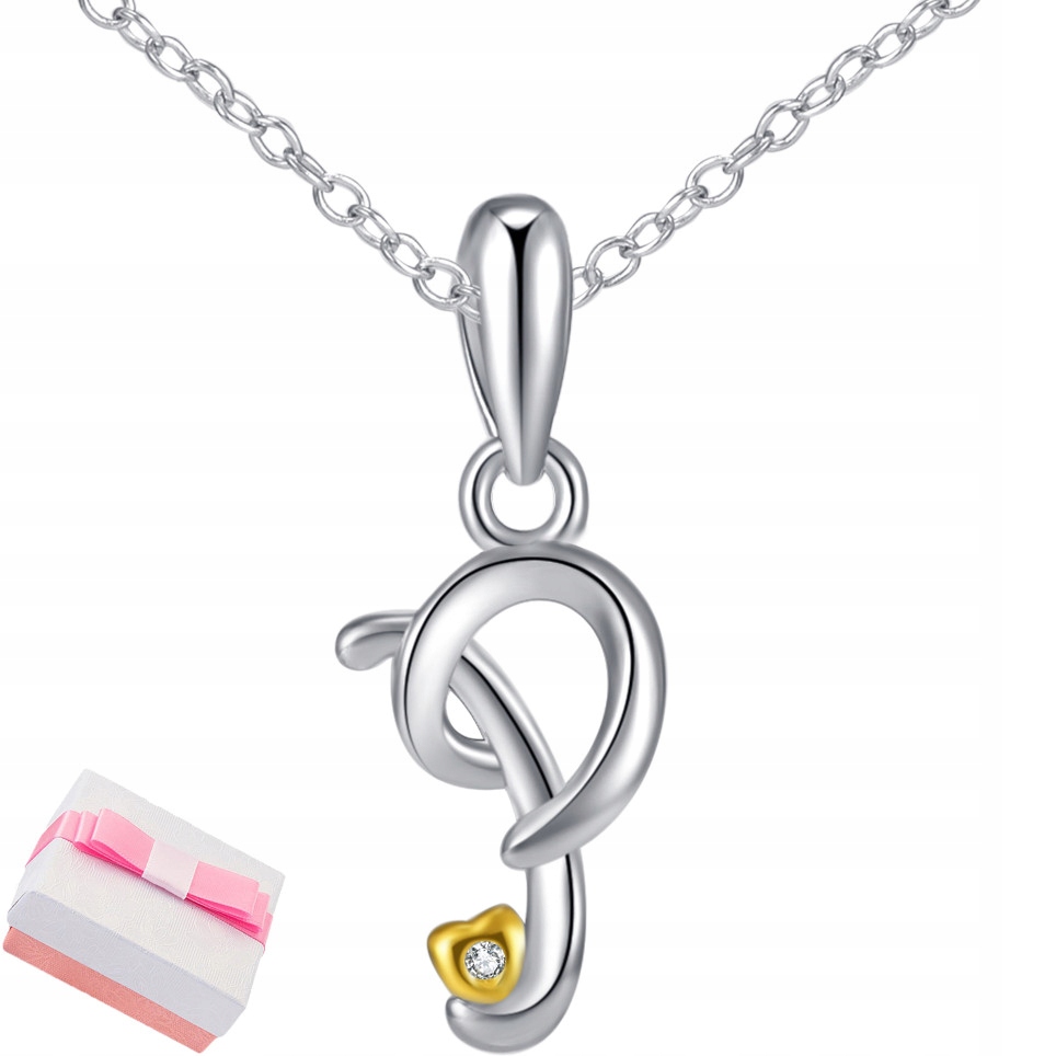 Stříbrný náhrdelník písmeno P písmenko jméno iniciály řetízek s přívěskem 925