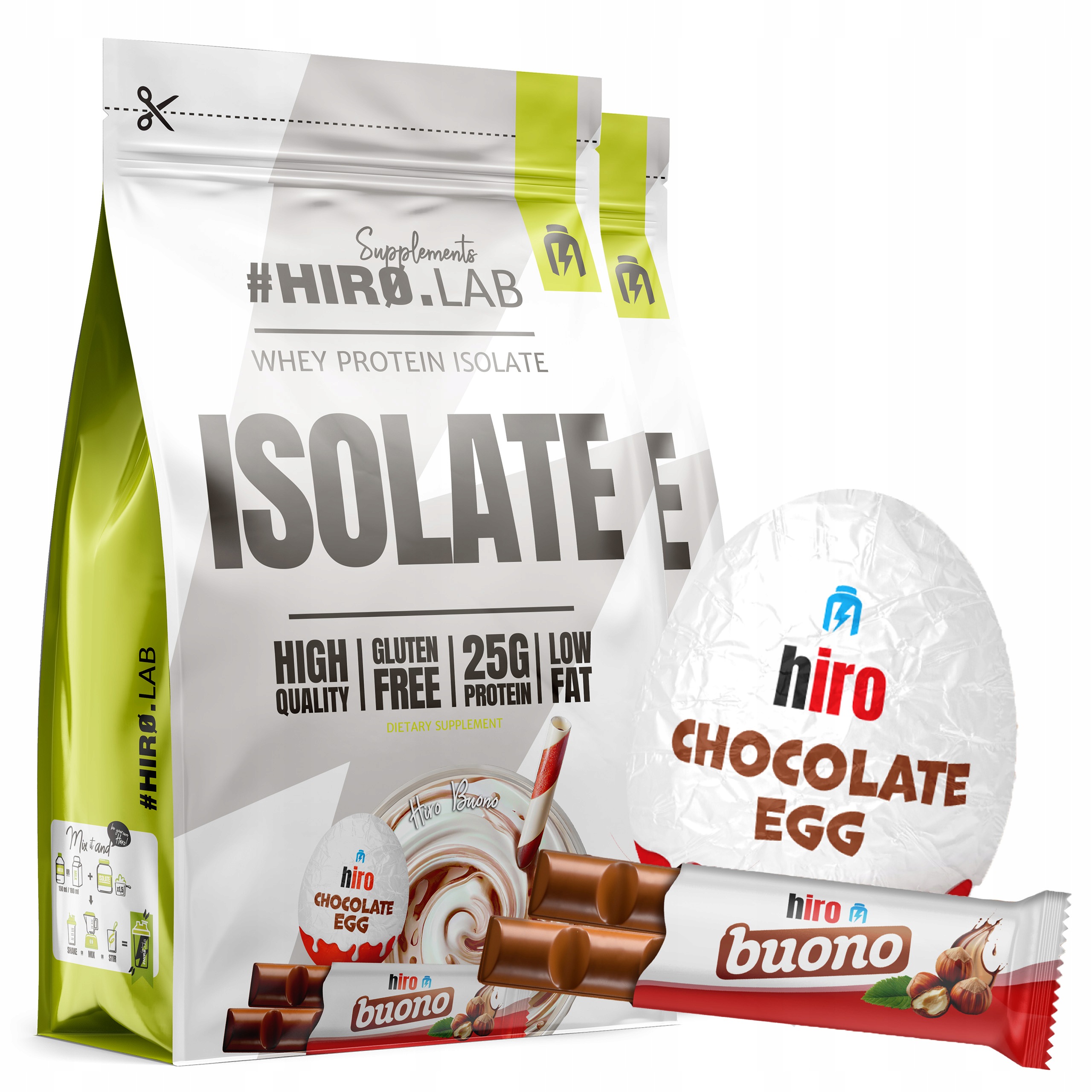 2x Proteinový izolát Wpi Whey Protein 700 g Protein Buono Hiro.lab