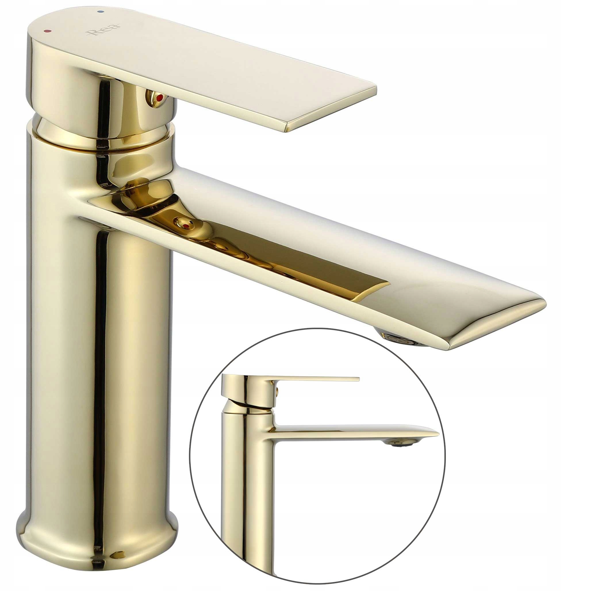 Zlatá umývadlová batéria pre umývadlo Rea Veneta Lesk