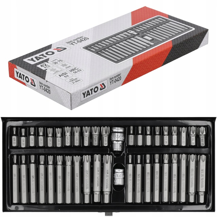 YATO ZESTAW KOŃCÓWEK RIBE TORX SECURITY 42el. BITY