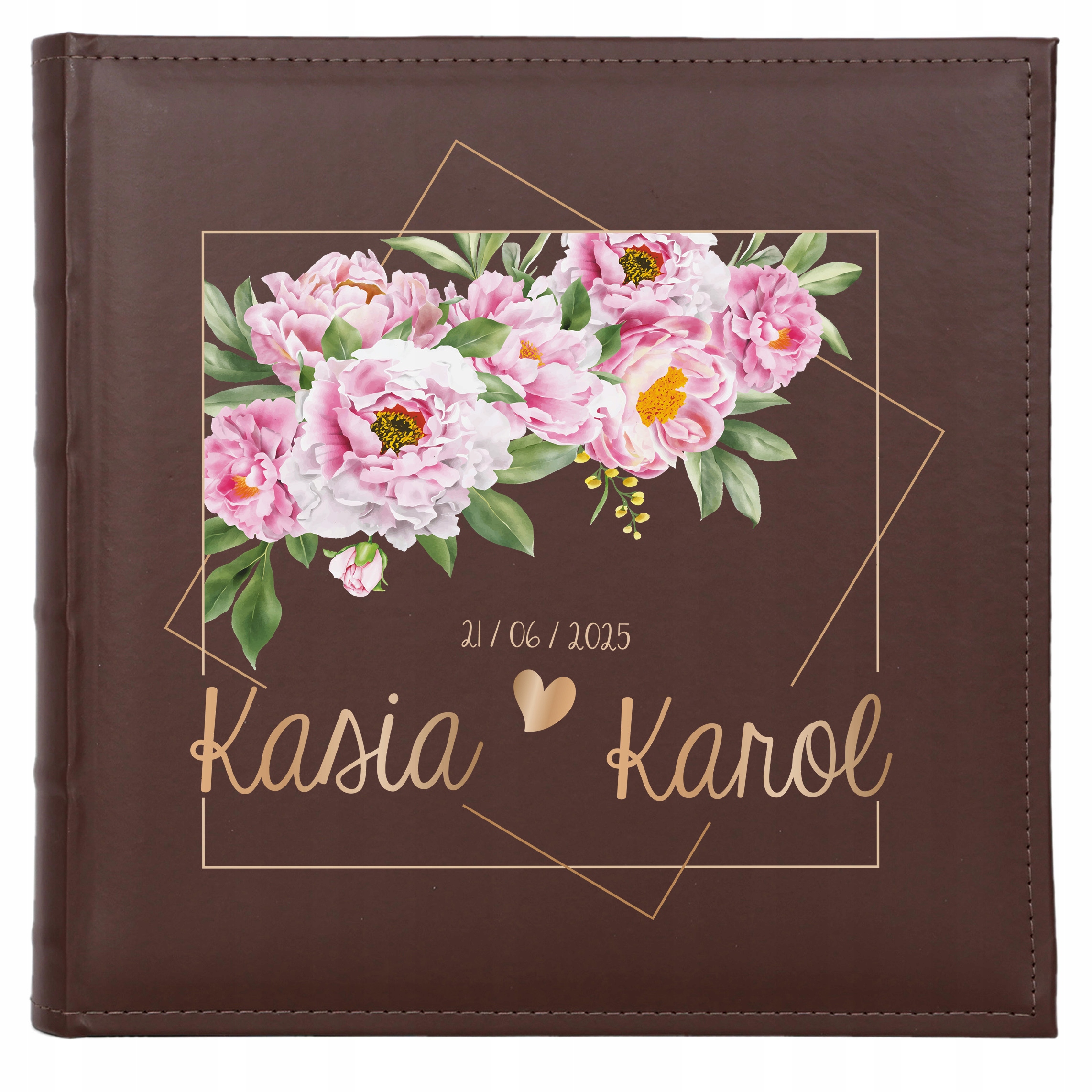 Duży album na zdjęcia ślubne wsuwane 600 zdjęć 10x15 Nadruk Ślubny Dla Pary