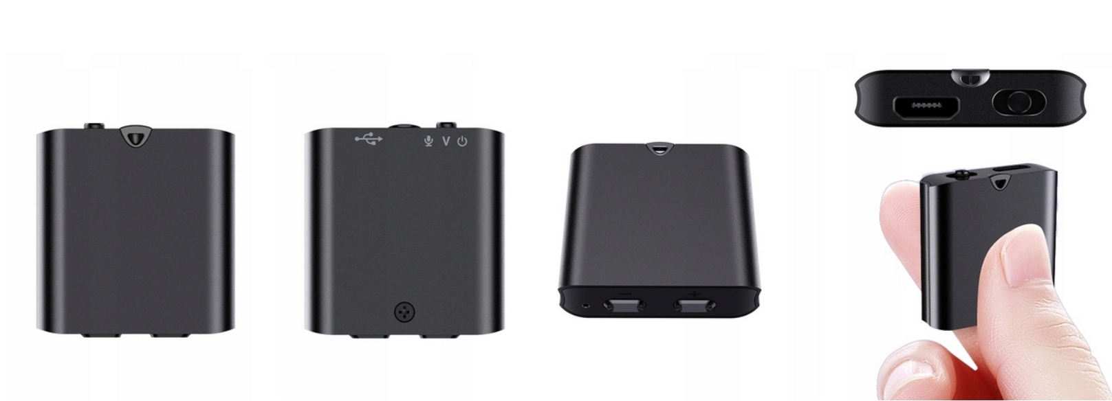 Szpiegowski mini dyktafon Q63 32GB podsłuch wbudowany magnes Kolor czarny