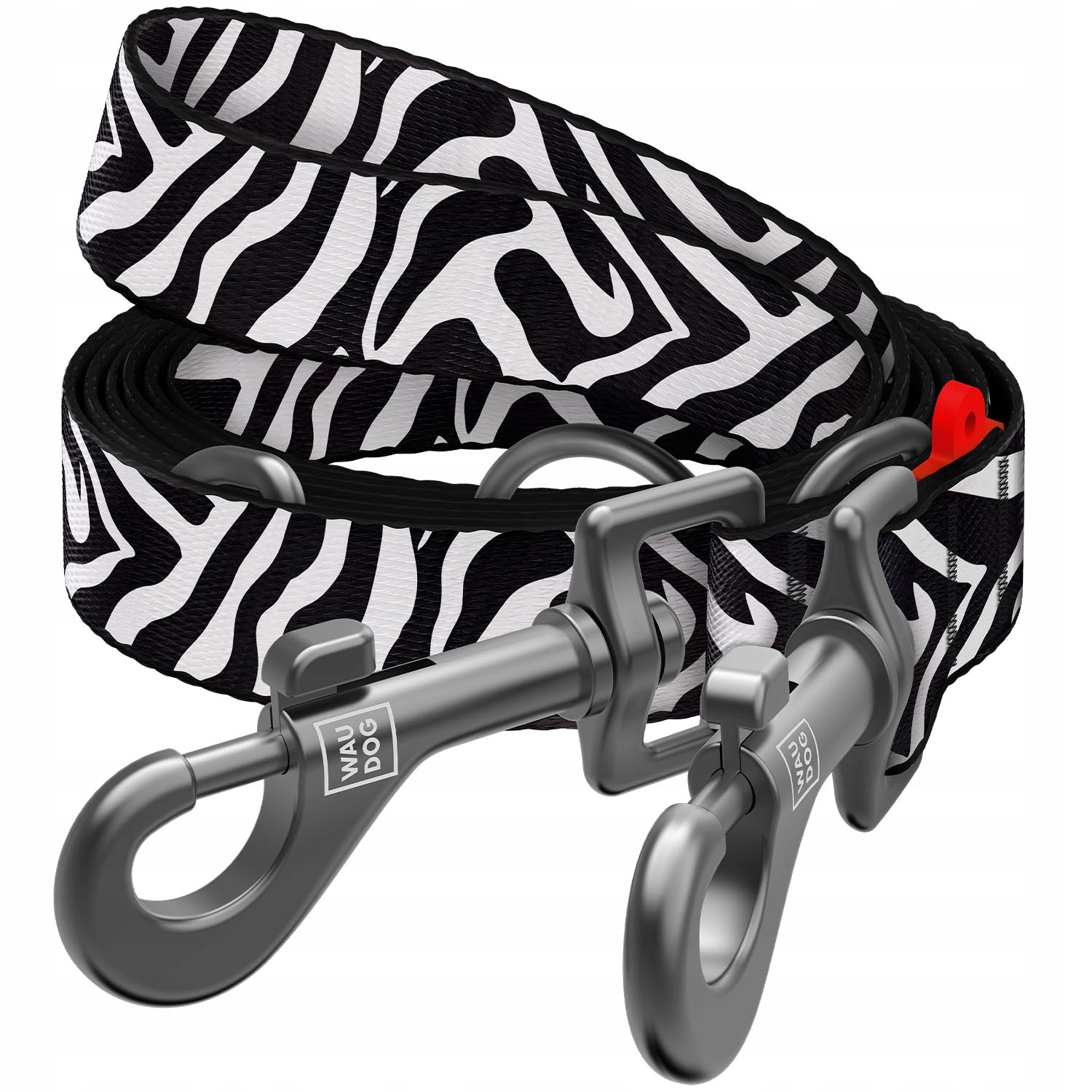Levně Waudog Nylonové vodítko pro psy, vzor „Zebra“, M, W 20 mm, L 300 cm