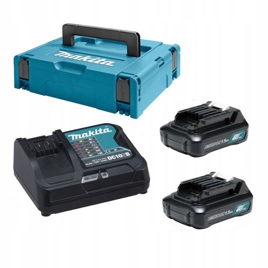 Makita Napájecí Sada 12V 2 x 1,5 Ah (BL1016x2+DC10SB) Makpac