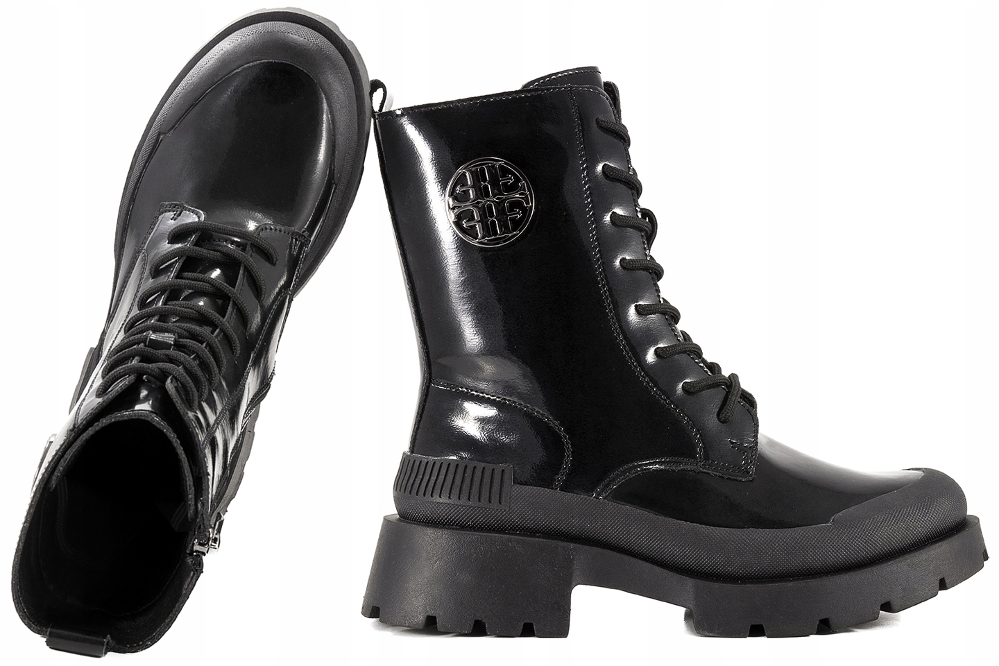 Filippo DBT6482 Boty Zateplené Kotníkové Boty Zimní Kozačky Lakované Kůže 41