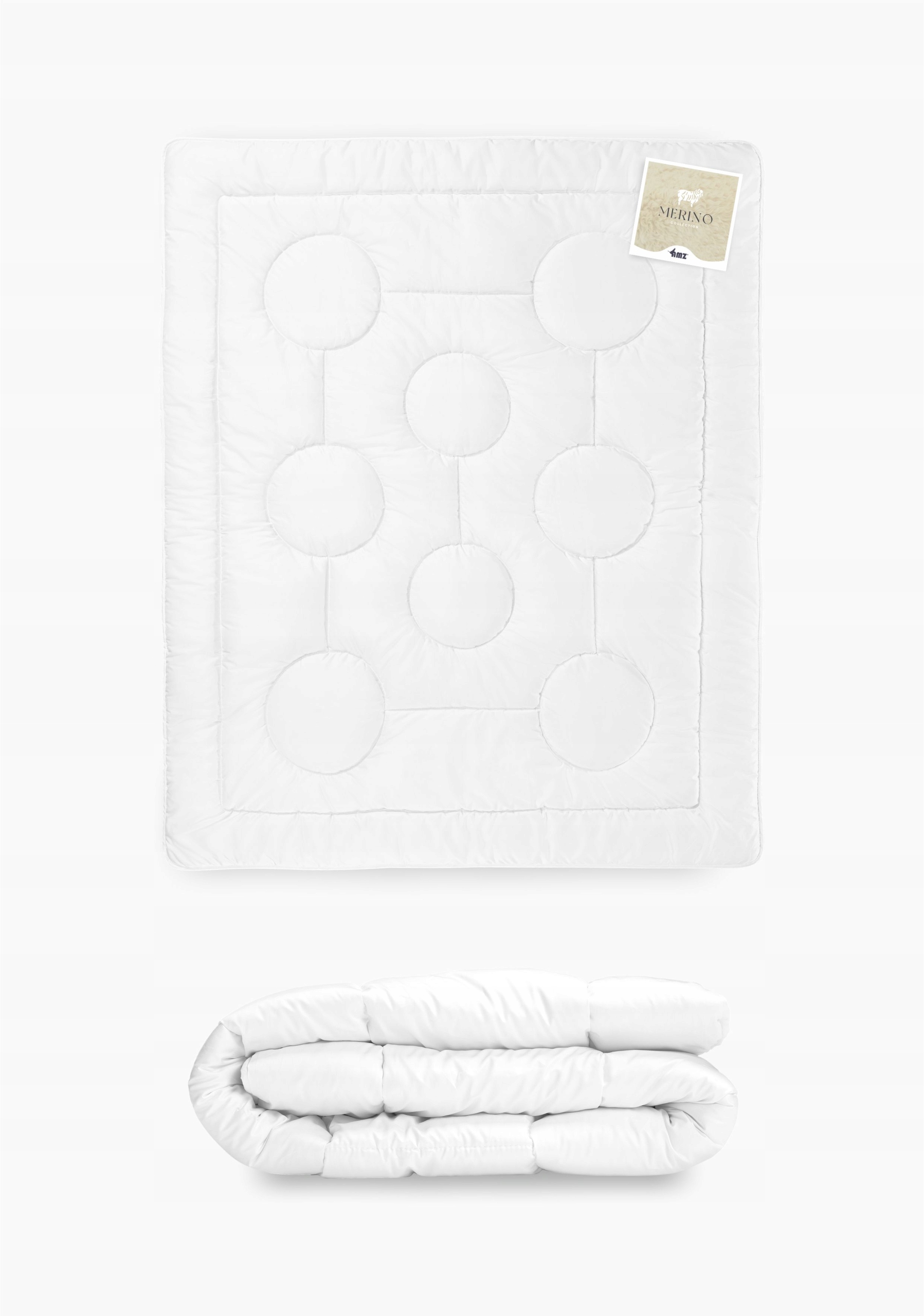 Vlněná Přikrývka Teplá 200 x 220 cm Amz Merino Zimní Přírodní Tlustá