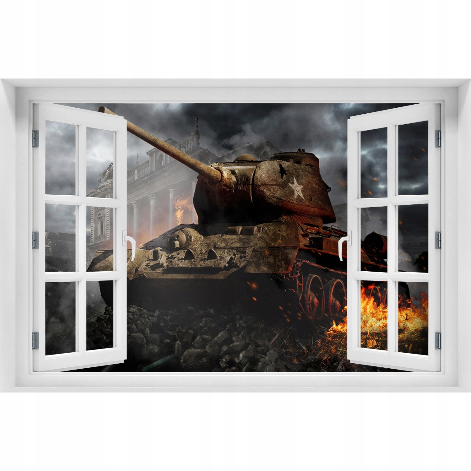 

Okno Naklejka ścienna samoprzylepna Czołg 150x100