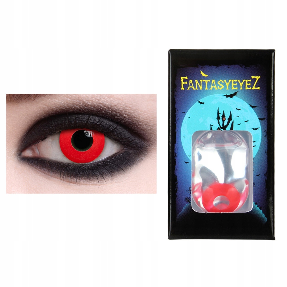 OKO WAMPIRA CZERWONE SOCZEWKI 0,0 NA HALLOWEEN RED