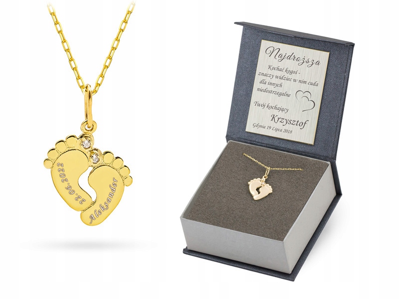 Zlatý komplet nožiček pro maminku s gravírováním pr 585