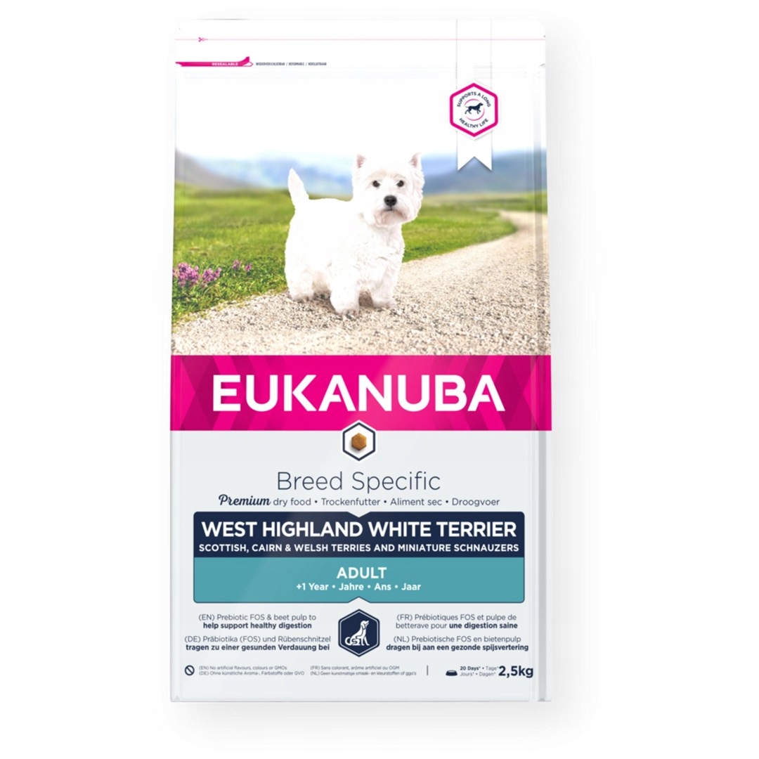 Levně Eukanuba Adult West Highland White Terrier suché krmivo pro psy 2,5 kg