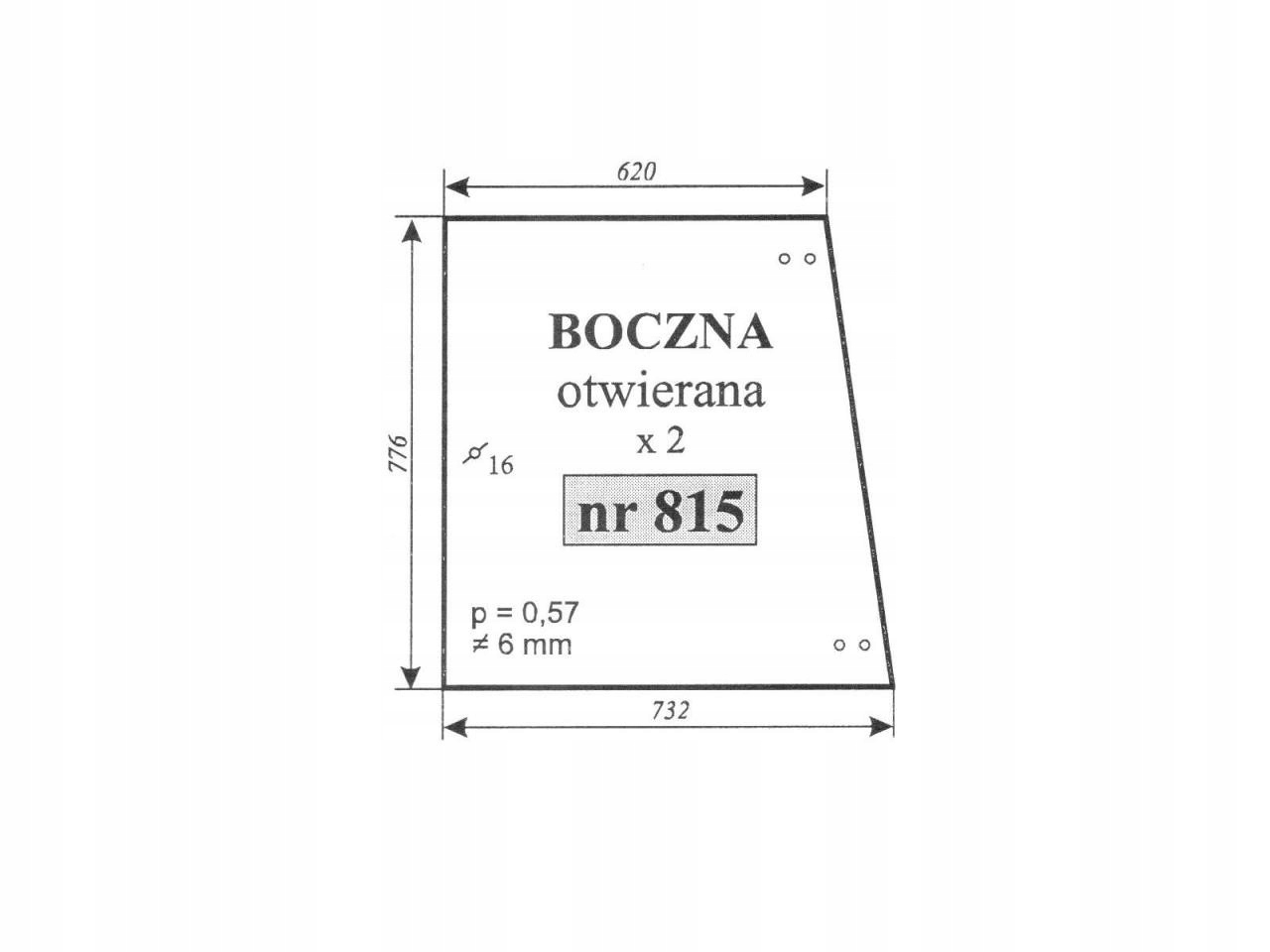 SZYBA BOCZNA OTWIERANA FENDT FAVORIT 815 281507350