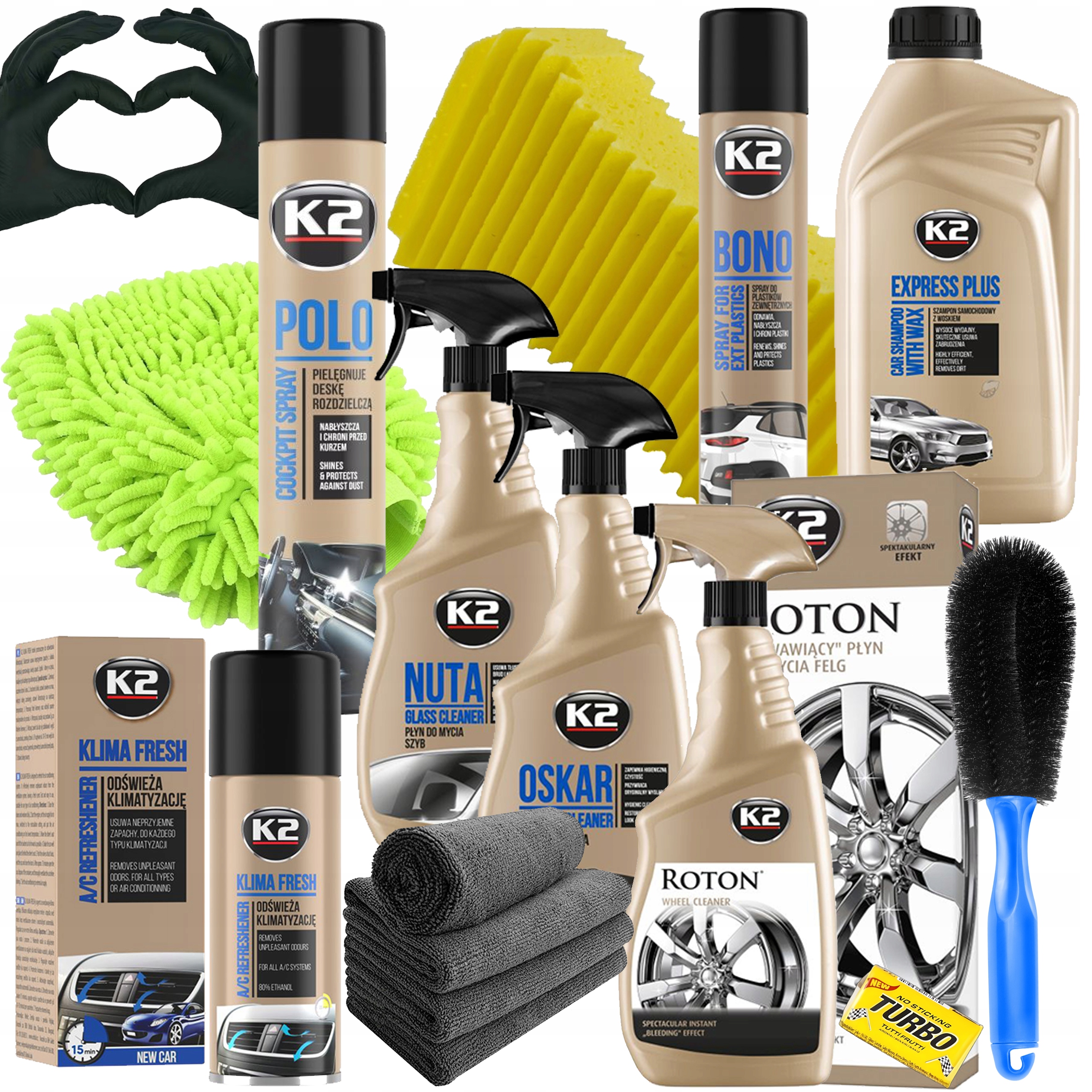 K2 Zestaw Kosmetyki Środki Do Czyszczenia Pielęgnacji Samochodowe Auta XXL