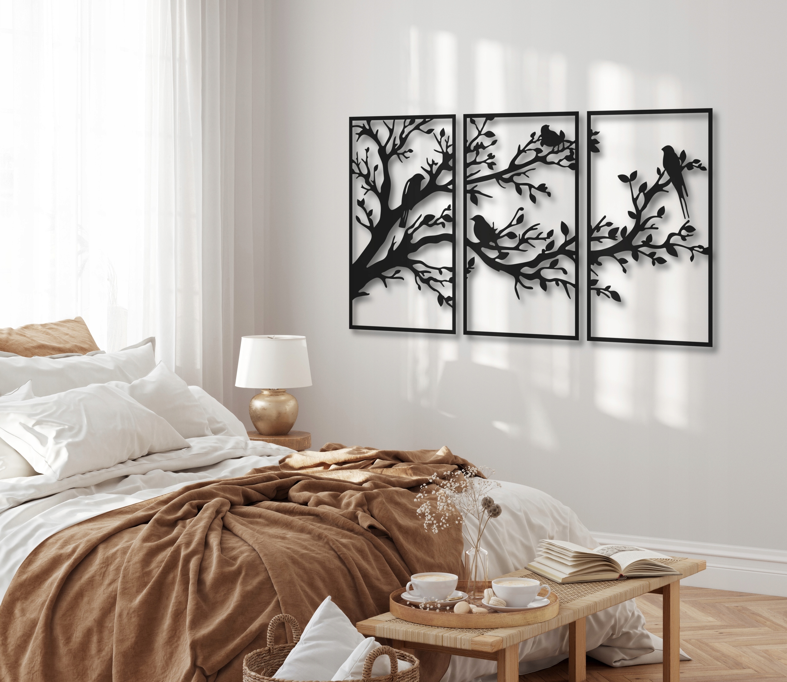 OBRAZ AŻUROWY OBRAZY DO SALONU DRZEWO DEKORACJA TRYPTYK OZDOBA ŚCIENNA 3d Marka inna