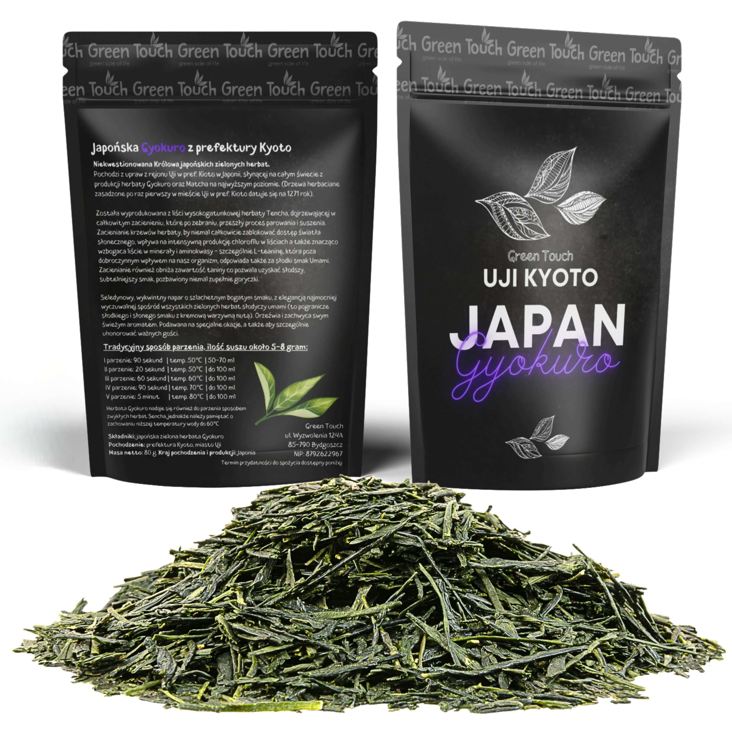 Čaj zelený japonský Gyokuro Kyoto Uji 80 g Stínovaný S Příchutí Umami