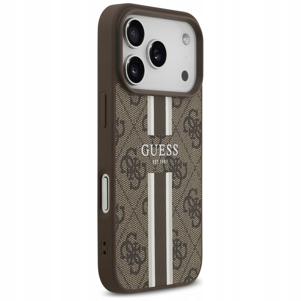 Guess Pouzdro pro iPhone 17 Pro – tvrdé pouzdro MagSafe, barva hnědá, silikon Pc