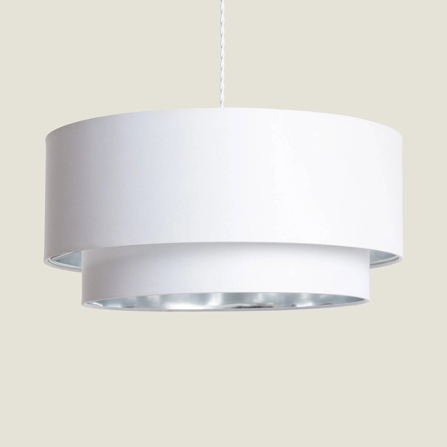 Závěsná lampa z tkaniny Reflect Duo