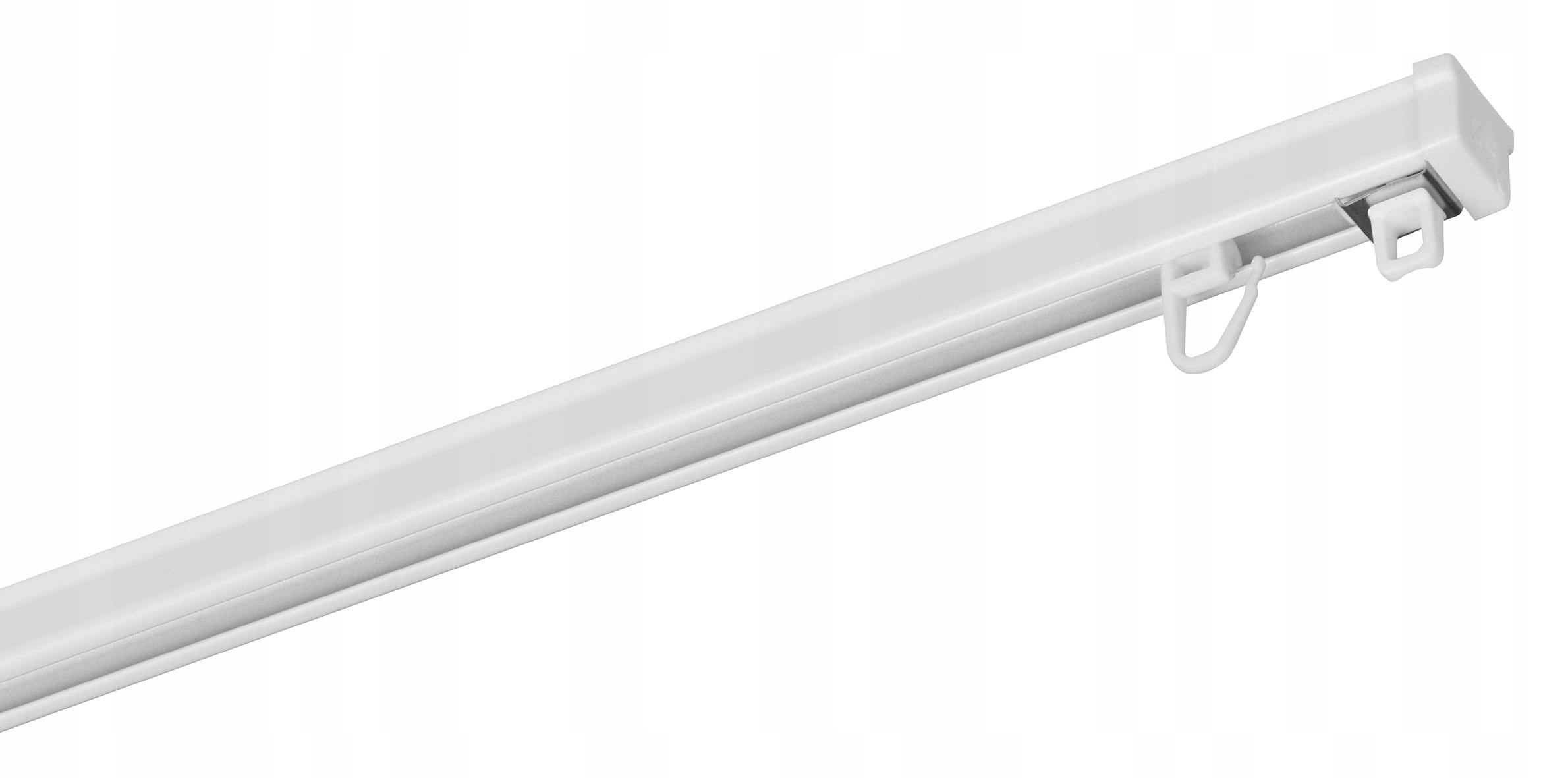 Karnisz pojedynczy, BIAŁA SZYNA ZS-100 cm Creativa AGRAFKI Wysokość 19 mm