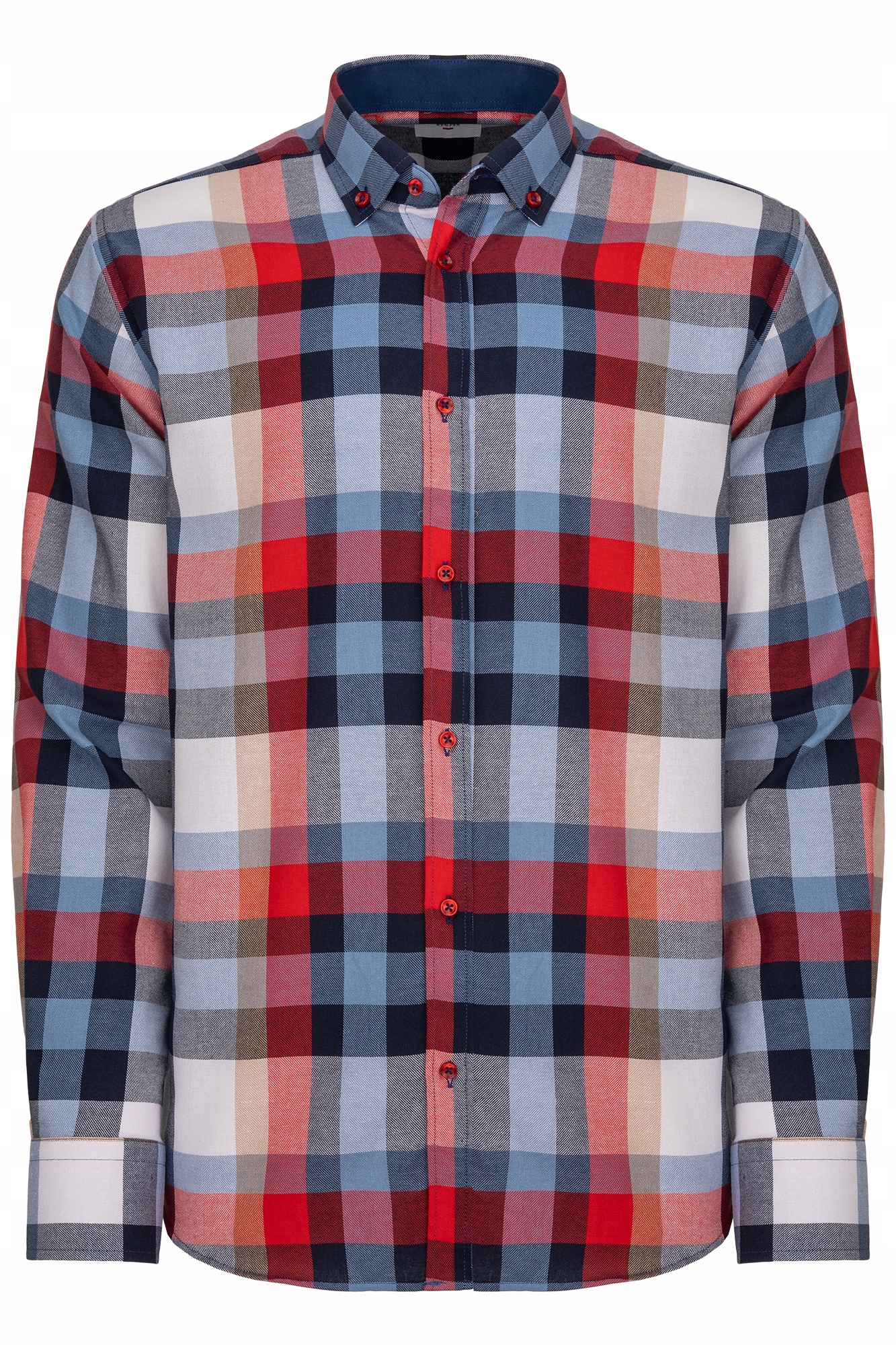 Pánská Kostkovaná Košile 70% Bavlna Červená Regular Velká Velikost Casual: 4XL