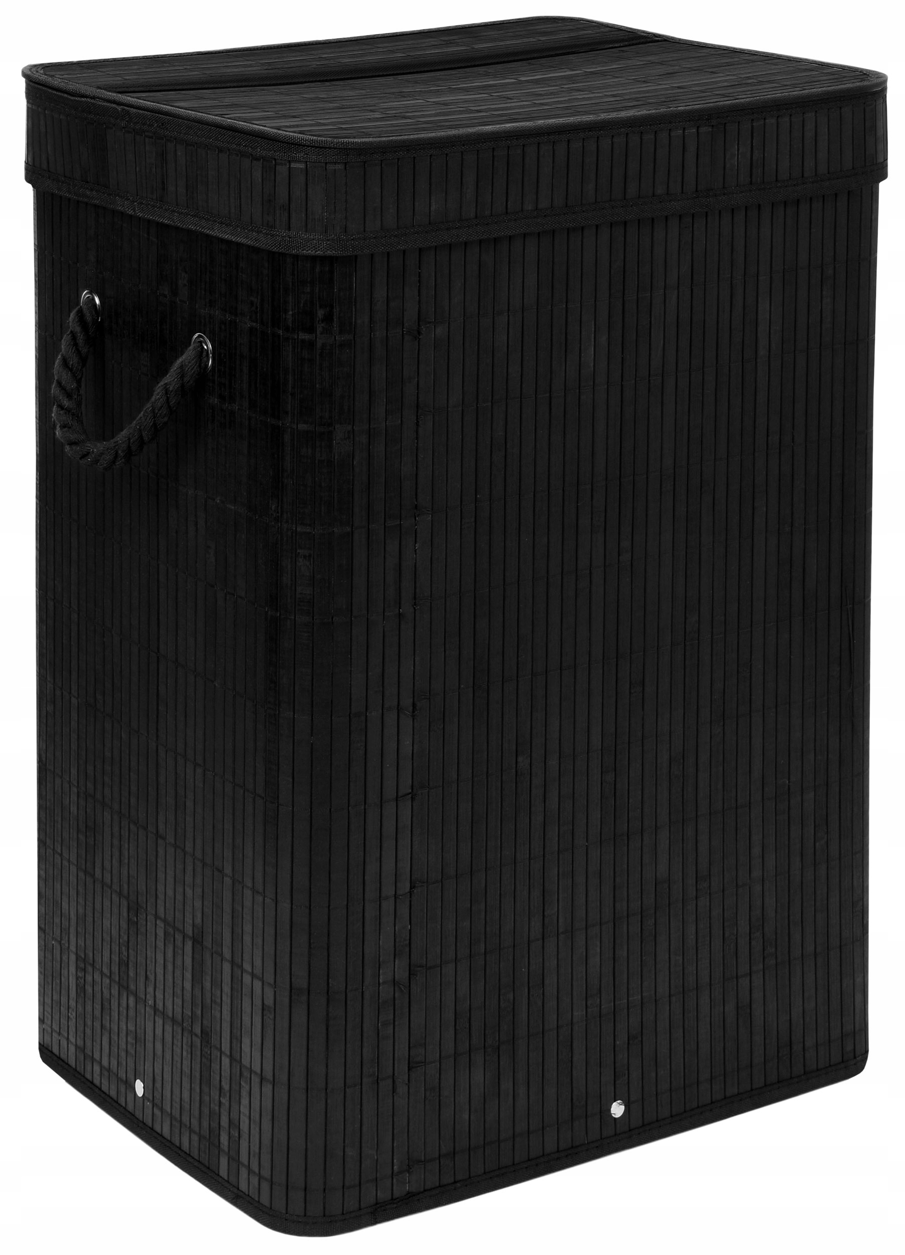 Bambusový Koš Na Prádlo Do Koupelny, Černý, 80 L