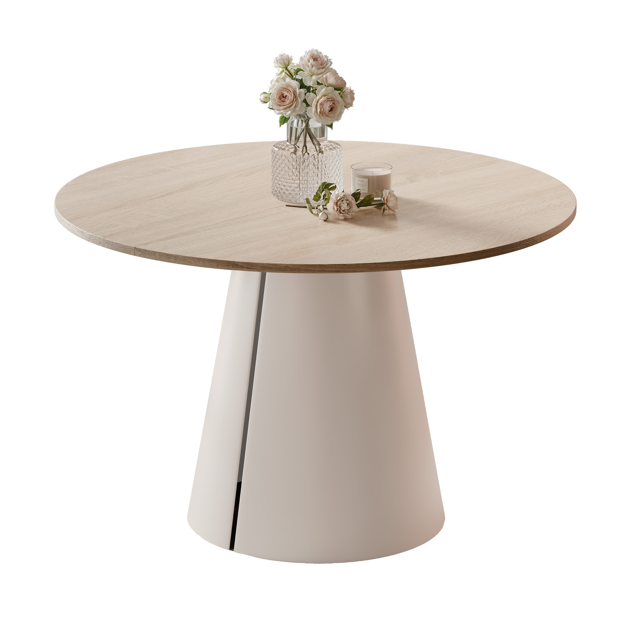 Stůl Base kulatý rozkládací stůl 100 cm moderní glamour
