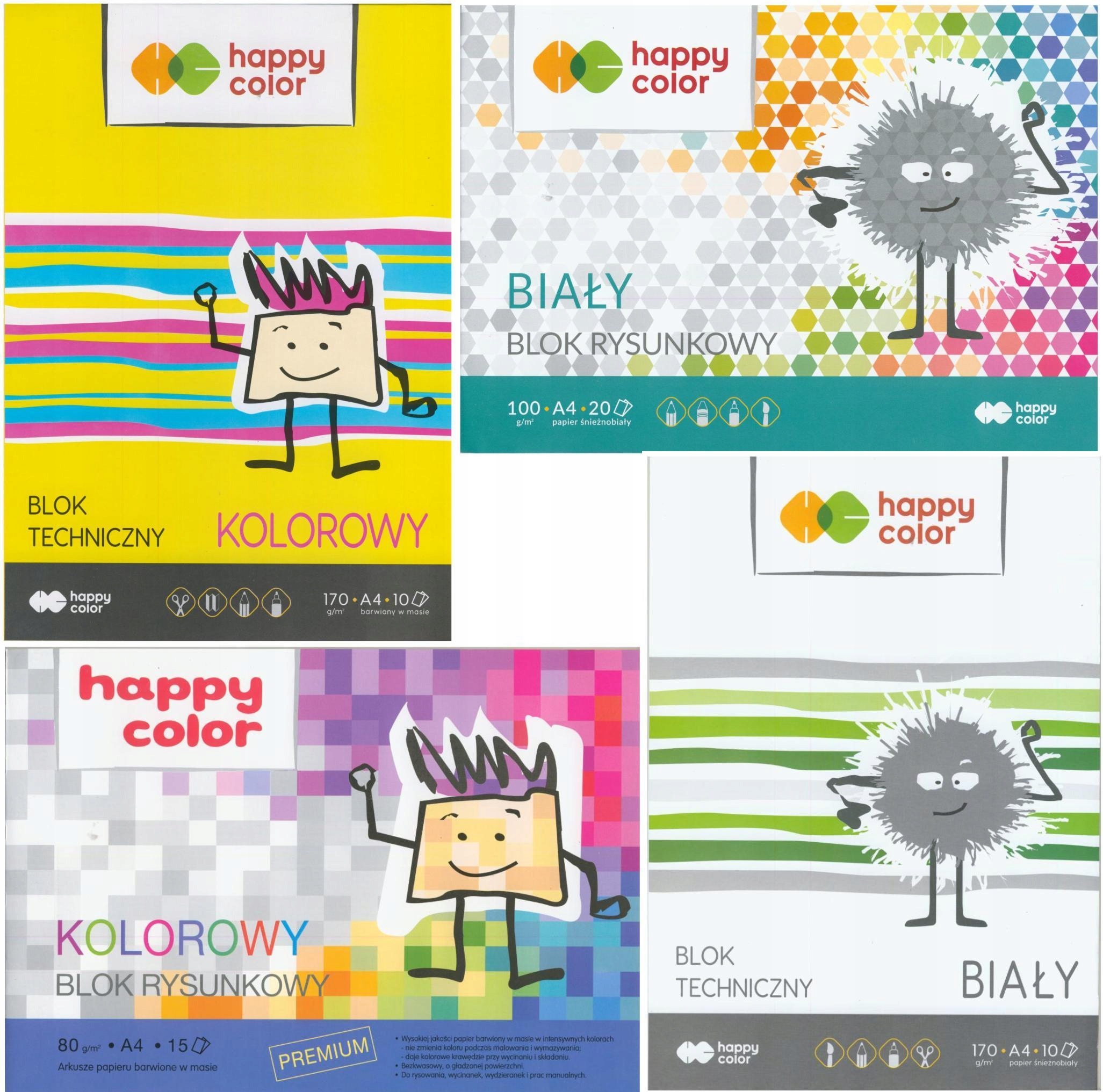 

Zestaw bloków 4x techniczny rysunkowy Happy Color