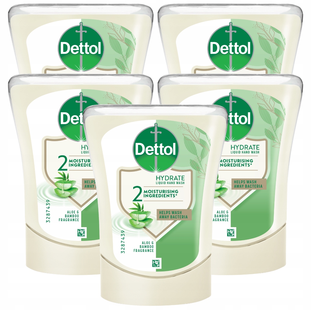 Dettol Náplň do aplikátoru Antibakteriální tekuté mýdlo Aloe Bambus 5 x 250 ml