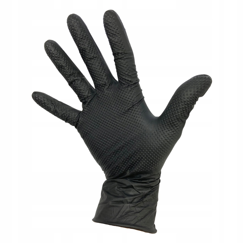 RĘKAWICE robocze OCHRONNE NITRYLOWE czarne BLACK GRIPZZLY ZARYS r.XL 50 szt Model GRIPZZLY