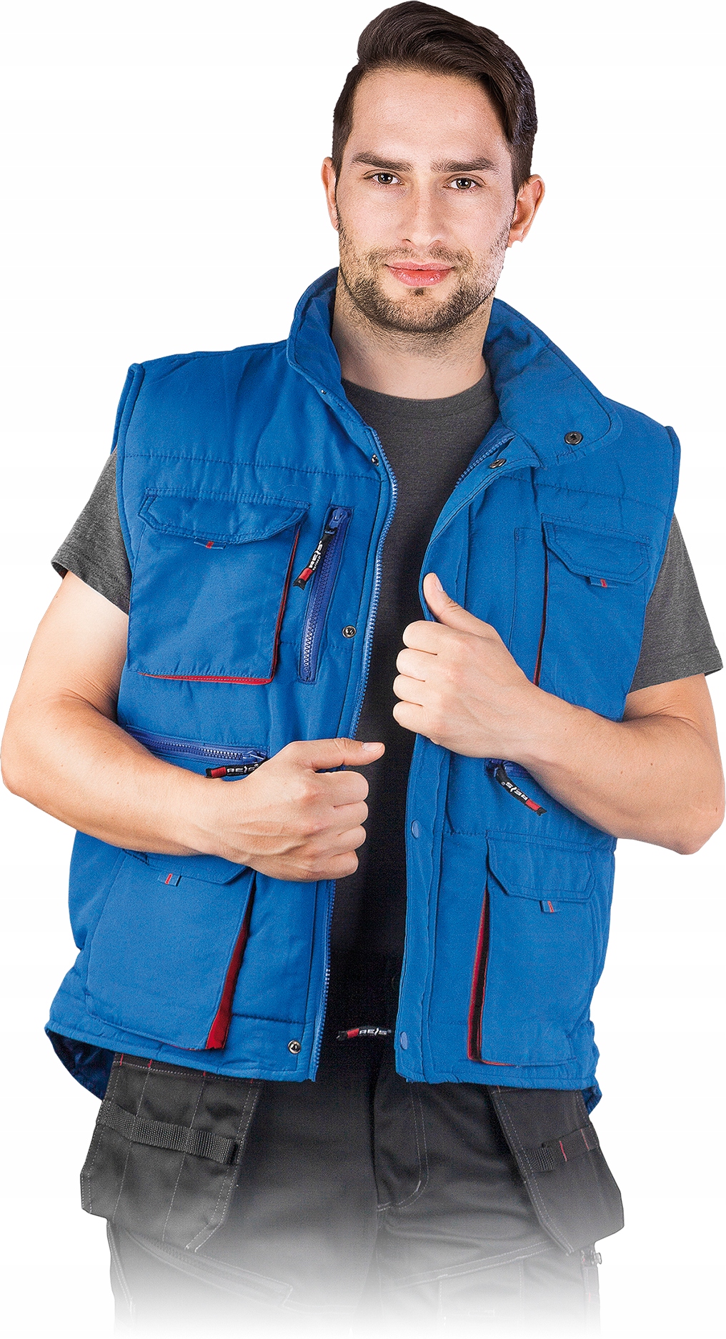 

Bezrękawnik ocieplany z dużą ilością kieszeni