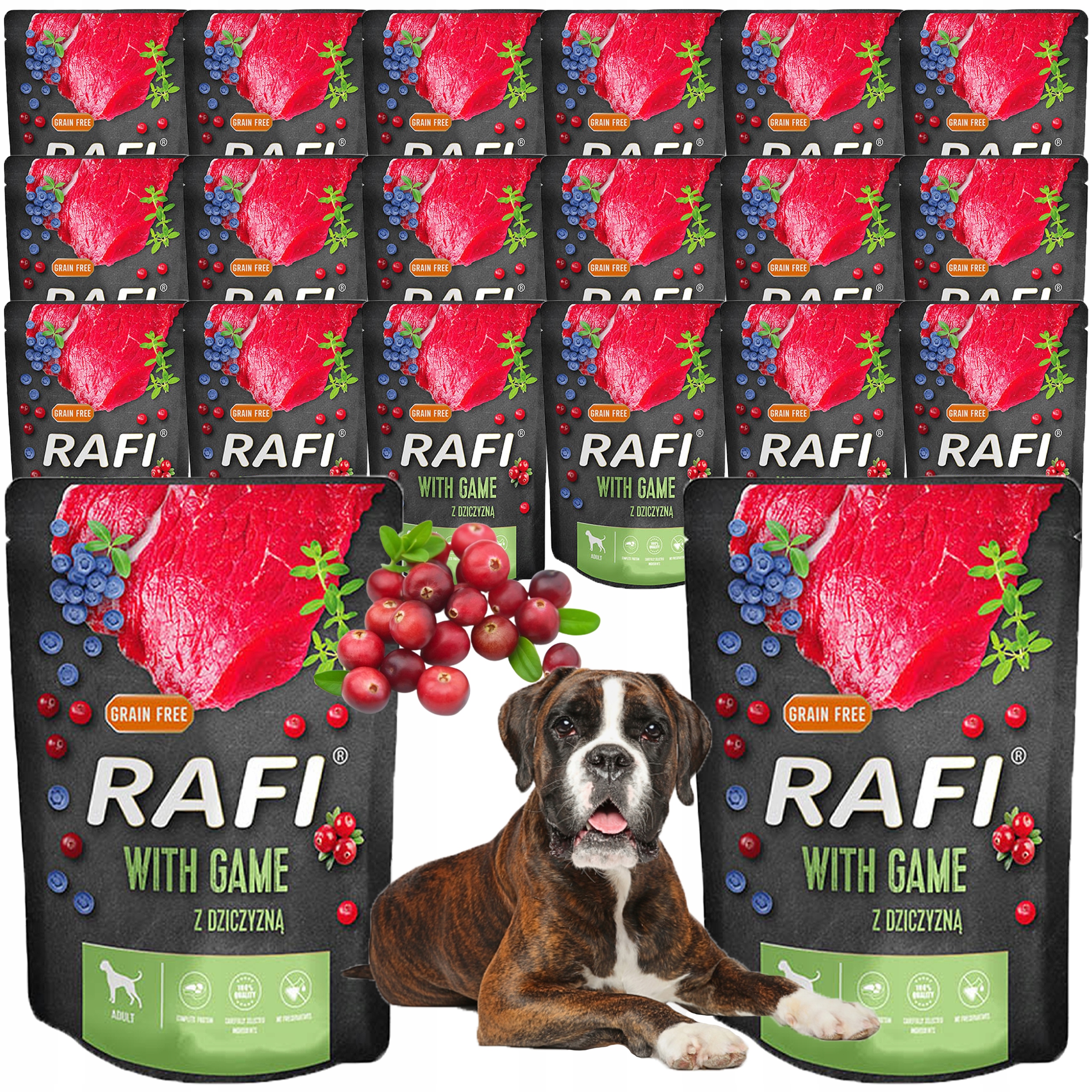 Levně Vlhké Krmivo pro psa Rafi Dolina Noteci Zvěřina Sáček 20 x 300 g bez obilovin