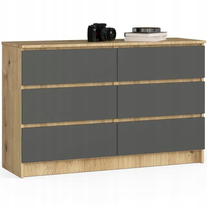 

Komoda nowoczesna 120 6 szuflad artisan grafitowa