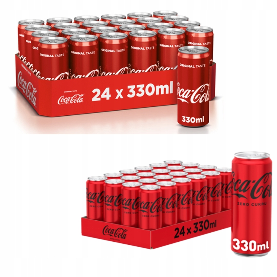 Levně Coca cola Zero v plechovce, originální sycený nápoj 330 ml Coca-cola