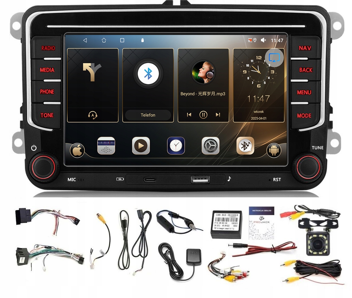 Rádio Navigácia Android Škoda Fabia 2007-2014 Wifi Carplay 6GB 128GB