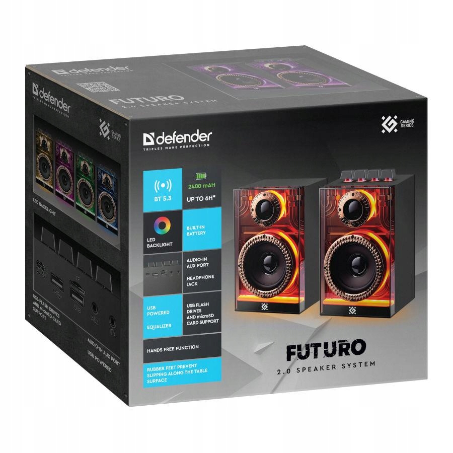 Reproduktory Defender Futuro 2.0 20W Bluetooth Usb