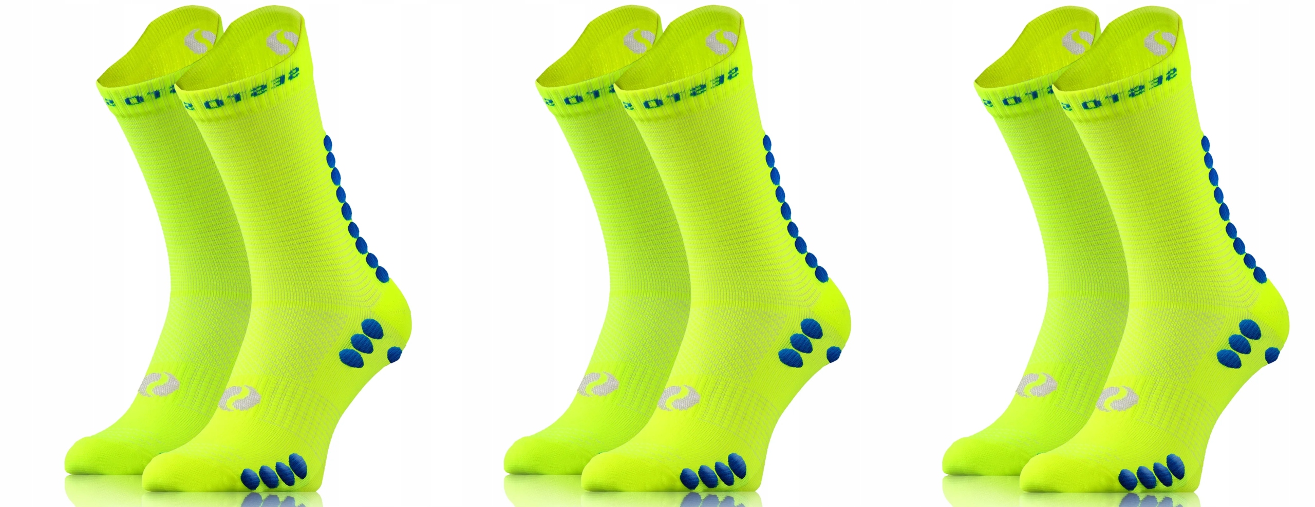 Sesto Senso 3-PAK Skarpety Sportowe frotte SKB09 żółty neon 47-50