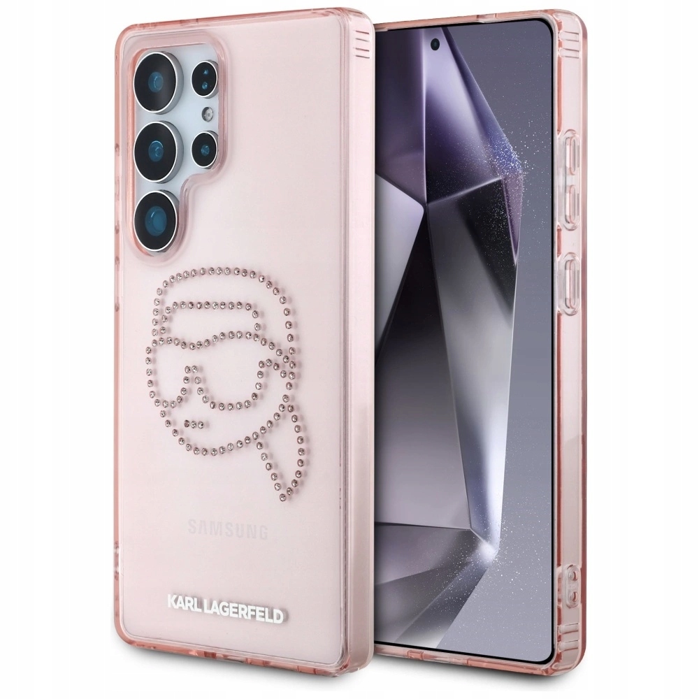 Pouzdro Karl Lagerfeld Rhinestones K. Head Logo Samsung Galaxy S25 Ultra růžové