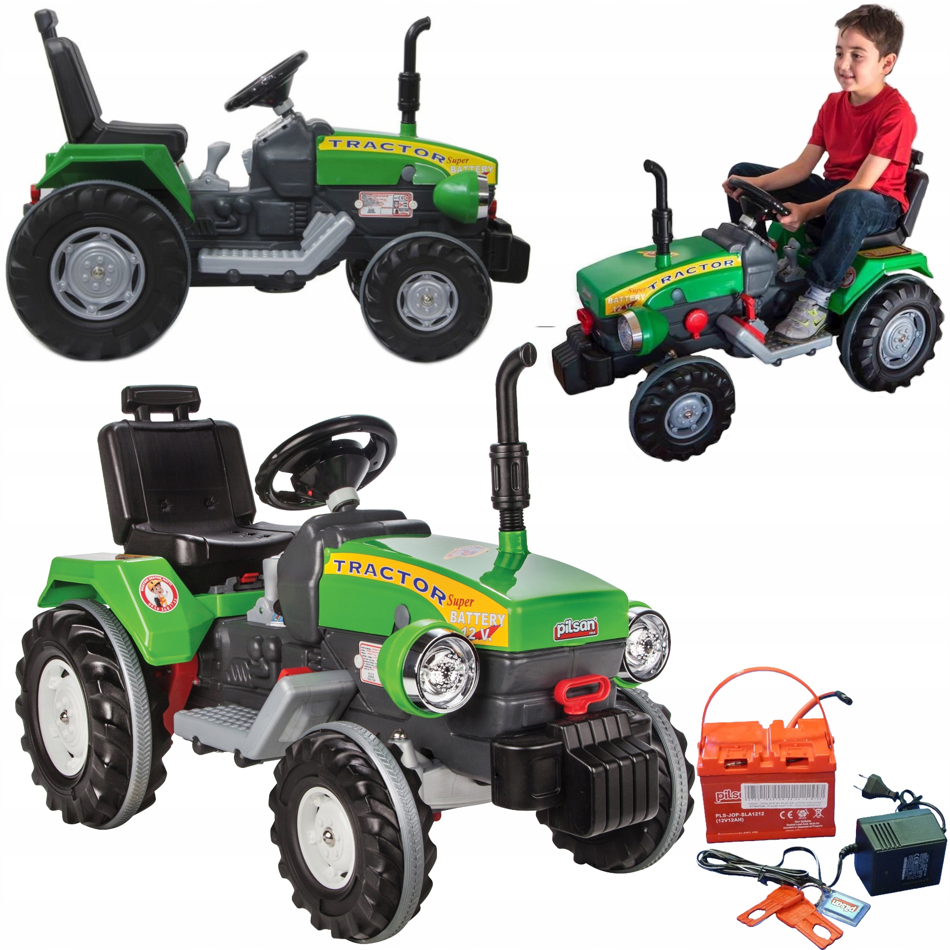 Duży Traktor Ciągnik Na Akumulator Dla Dziecka Bateria 90min 7km/h Pilsan