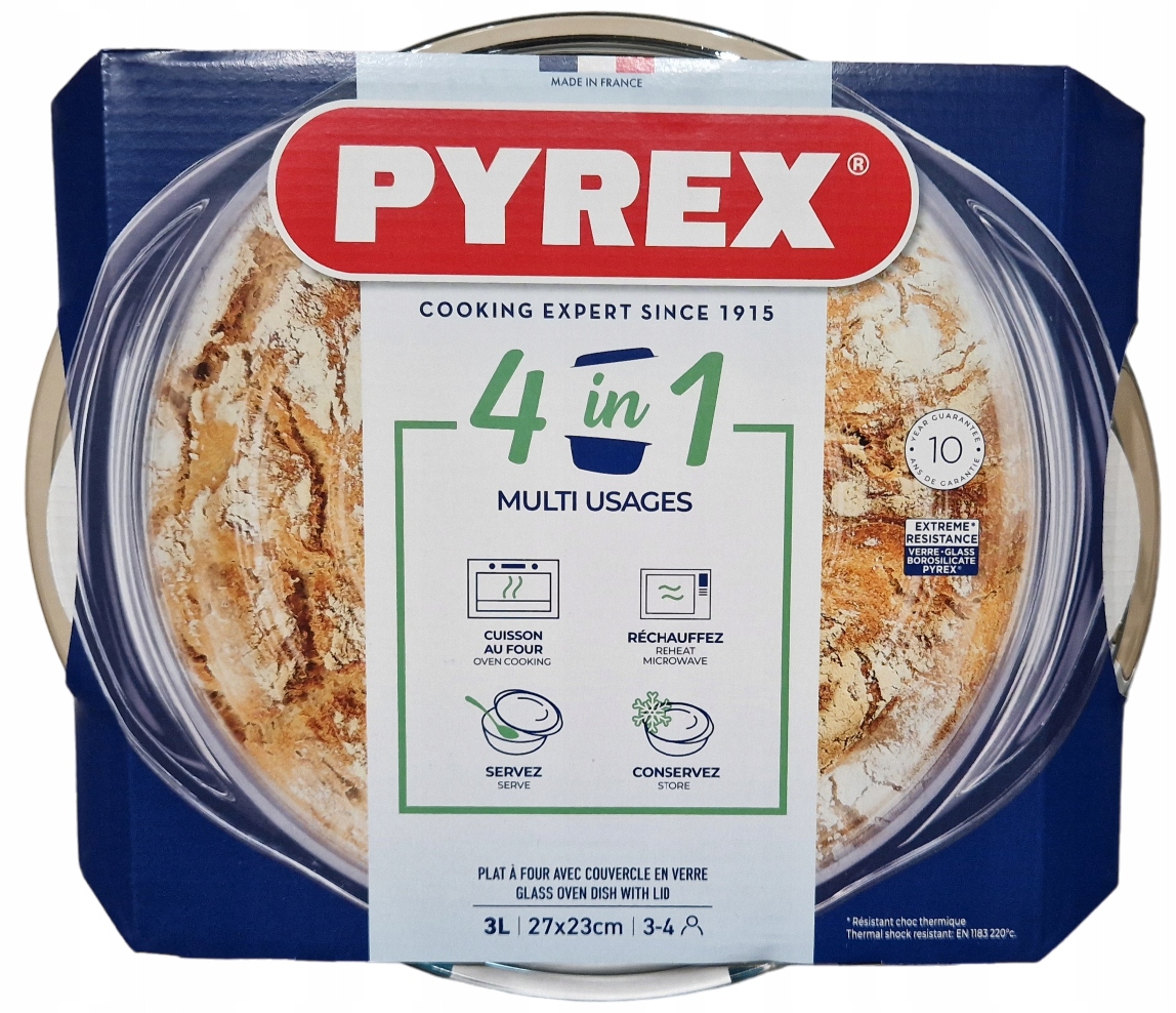 PYREX NACZYNIE ŻAROODPORNE Z POKRYWKĄ ESSENTIALS 2,2L+0,8L 3L Kod producenta 40524