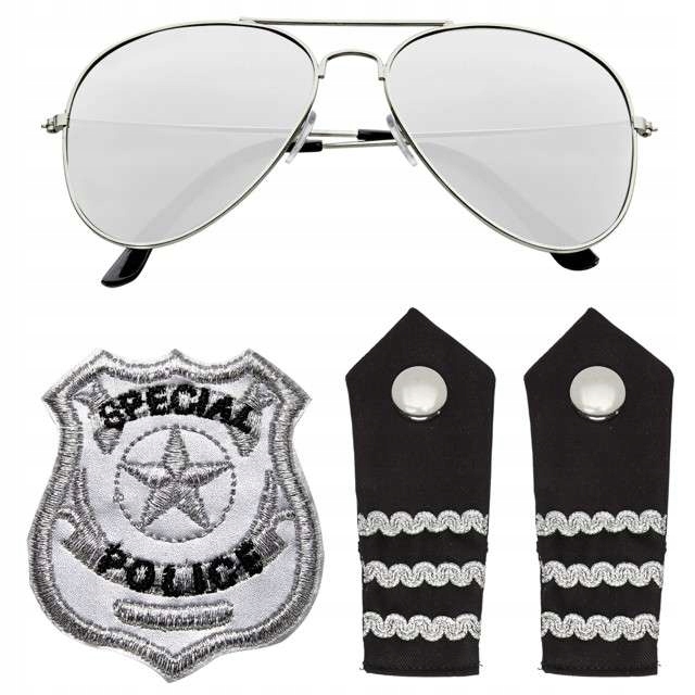 

zestaw Policjanta policja Policjant odznaka Police