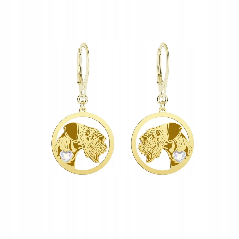 Náušnice Zlaté se psem Český teriér 925 bižuterní Dárek Žena Gravírování