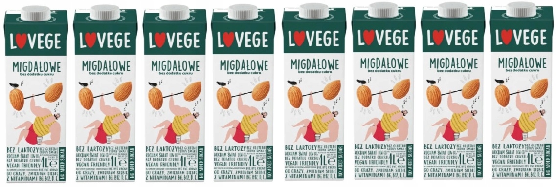 8x 1L Sante Lovege napój migdałowy bez glutenu Zgrzewka