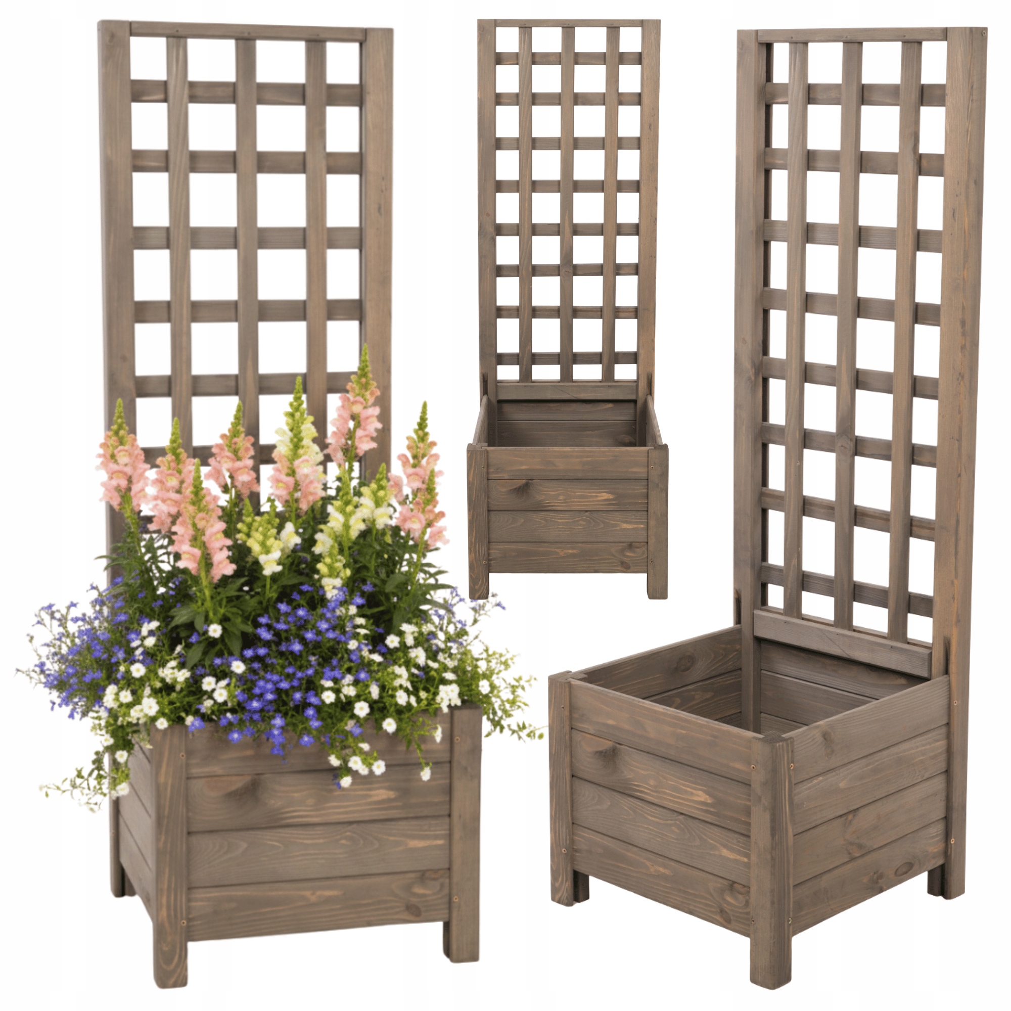 Drevená záhradná pergola, kvetináč, krabica na kvety 116x40x40 na nohách