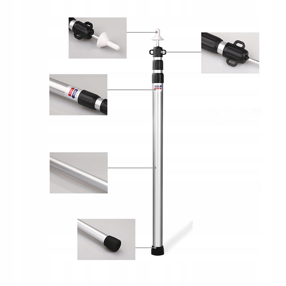 SŁUPEK TELESKOPOWY REGULOWANE DRĄŻKI STELAŻ NAMIOTOWE ALUMINIUM 90-230CM x2 Model SHENSUOGAN