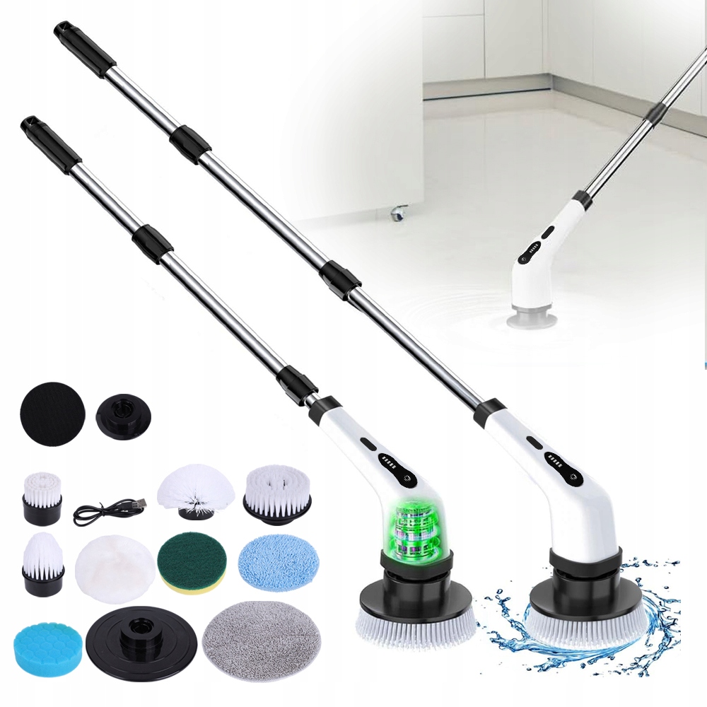 Víceúčelový elektrický kartáč na čištění, drtič, dlouhá rukojeť