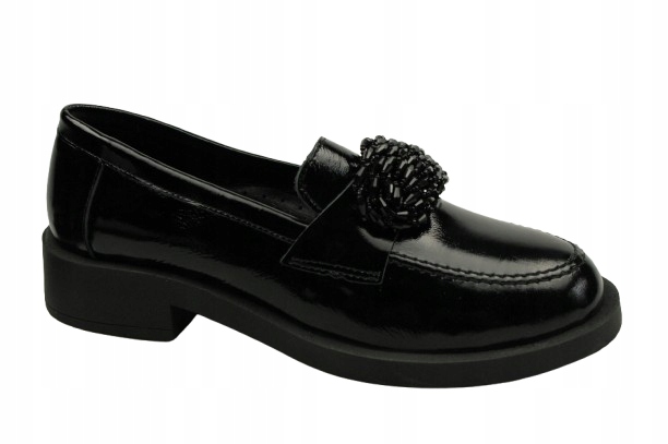 Polobotky Mokasíny Venezia B010PABLOBM046 36 Černý lak