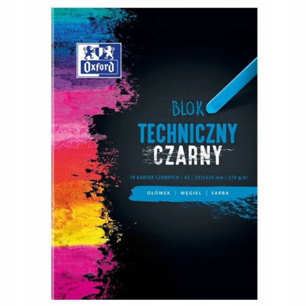 

Blok Techniczny A3/210g Czarny 10 Kartek Oxford